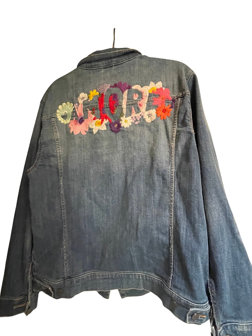 Anthropologie Pilcro Embroidered Denim Jacket, Size XL - Picture 4 of 9